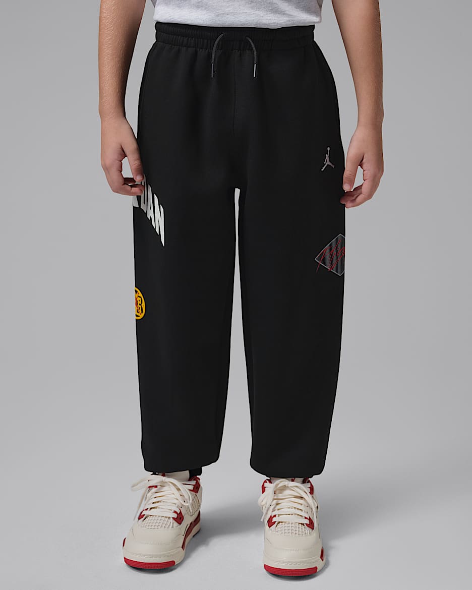 Jordan Dynasty Interlock 幼童长裤 - 黑