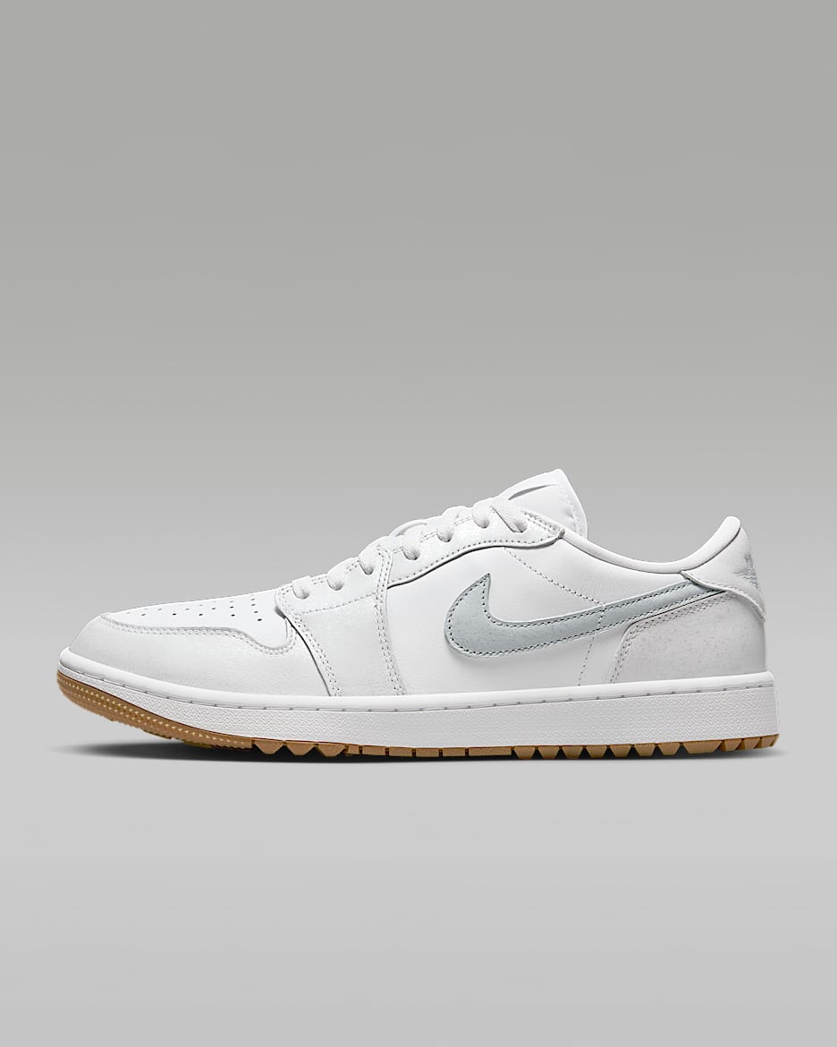 Air Jordan 1 Low G 高尔夫球鞋缓震抓地 - 白色/橡皮中褐/白金色