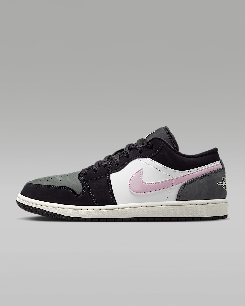 Air Jordan 1 Low SE 男子运动鞋 - 黑/铁灰/白色/胭脂红