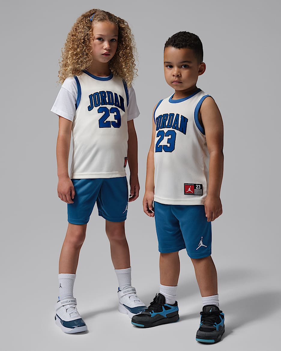 Jordan 23 幼童球衣和短裤套装 - 纯蓝
