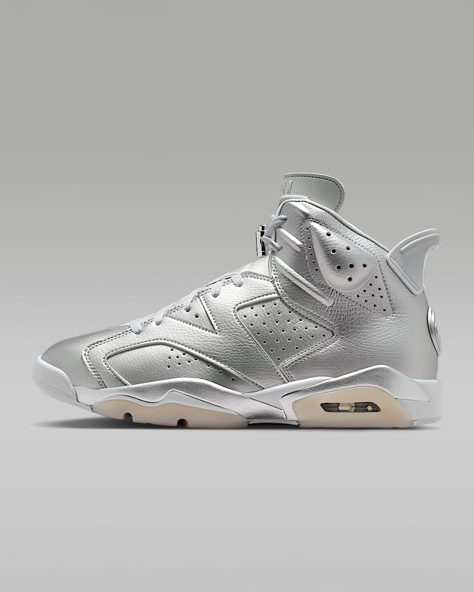 Air Jordan 6 Retro x 巴黎圣日耳曼足球俱乐部 "Metallic Silver" 复刻男子运动鞋 - 金属银/白金色/油灰/金属银
