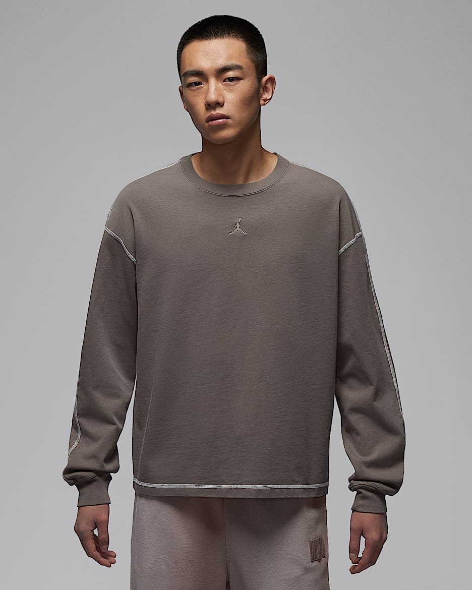 Jordan Flight 男子厚实长袖上衣 - 橄榄灰/帆白/橄榄灰