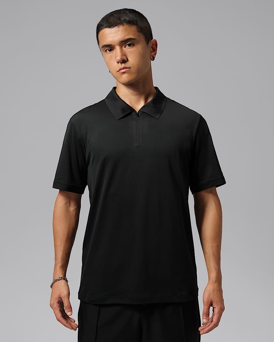 Jordan Sport Dri-FIT 男子防晒速干高尔夫短袖翻领T恤 - 黑/暗灰色/黑