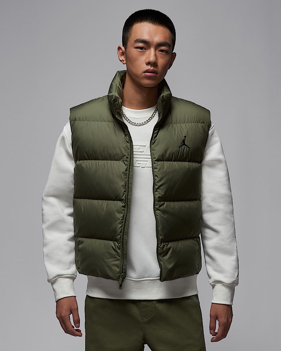 Jordan Flight 男子拒水羽绒马甲 - 中橄榄绿/黑