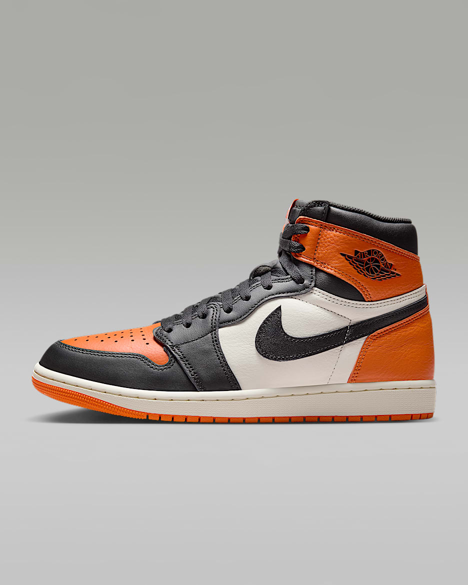 Air Jordan 1 Retro High OG 复刻男子运动鞋 - 黑/帆白/海星橙/黑