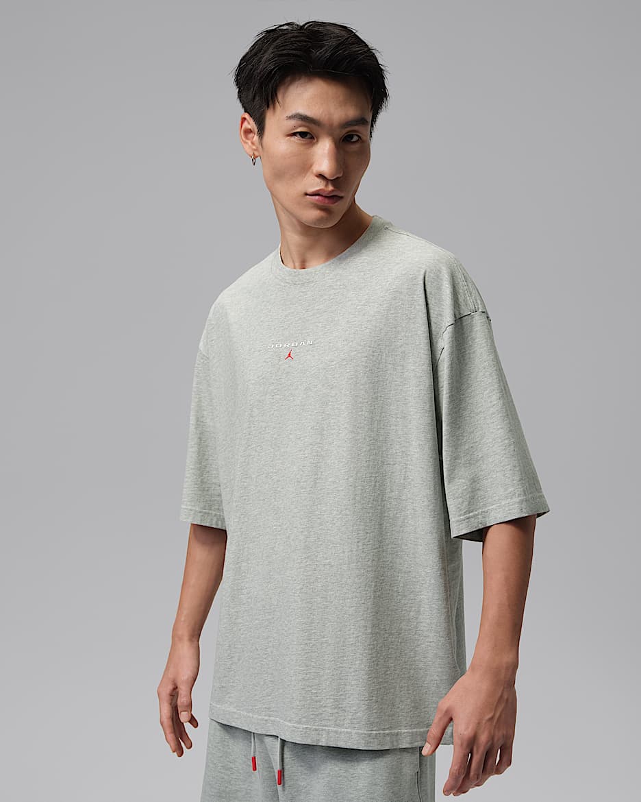 Jordan Flight Essentials 男子 Oversize 风短袖T恤 - 麻灰