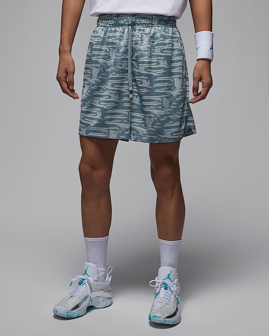 Jordan Sport Dri-FIT 男子速干印花网眼布短裤 - 飞行员灰/黑