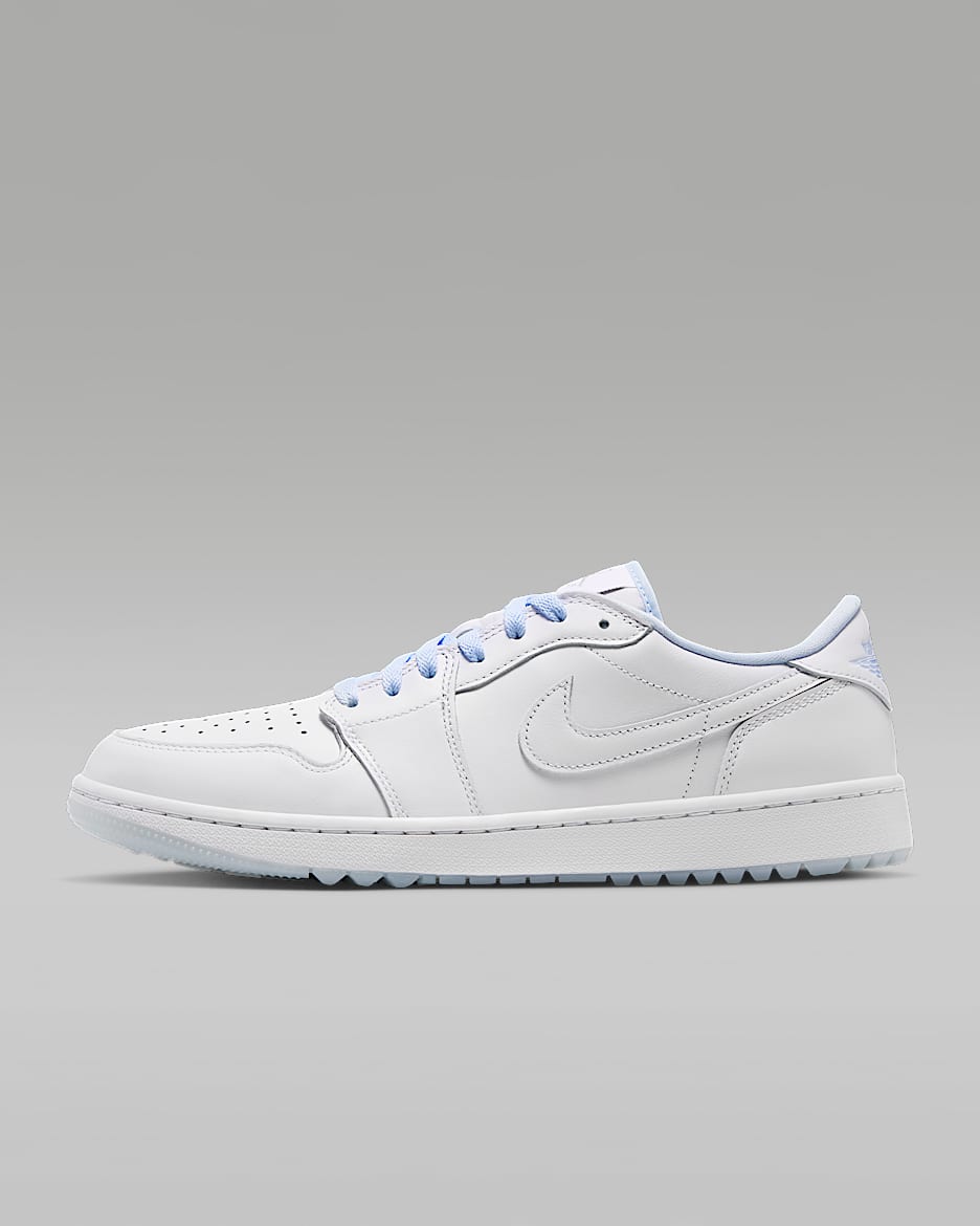 Air Jordan 1 Low G 高尔夫球鞋缓震抓地 - 白色/氢蓝/金属银/白色