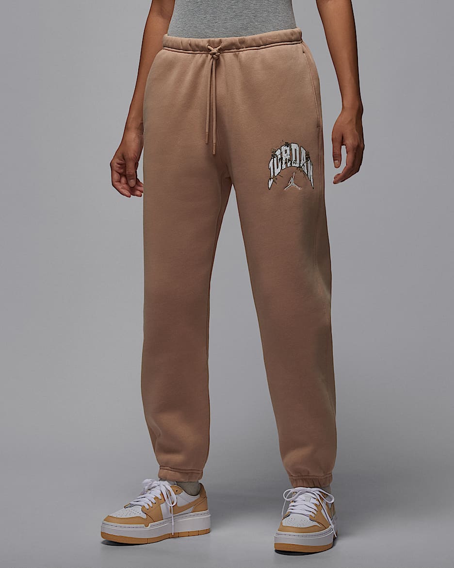 Jordan Brooklyn Fleece Realtree 女子加绒长裤 - 麻黄/帆白