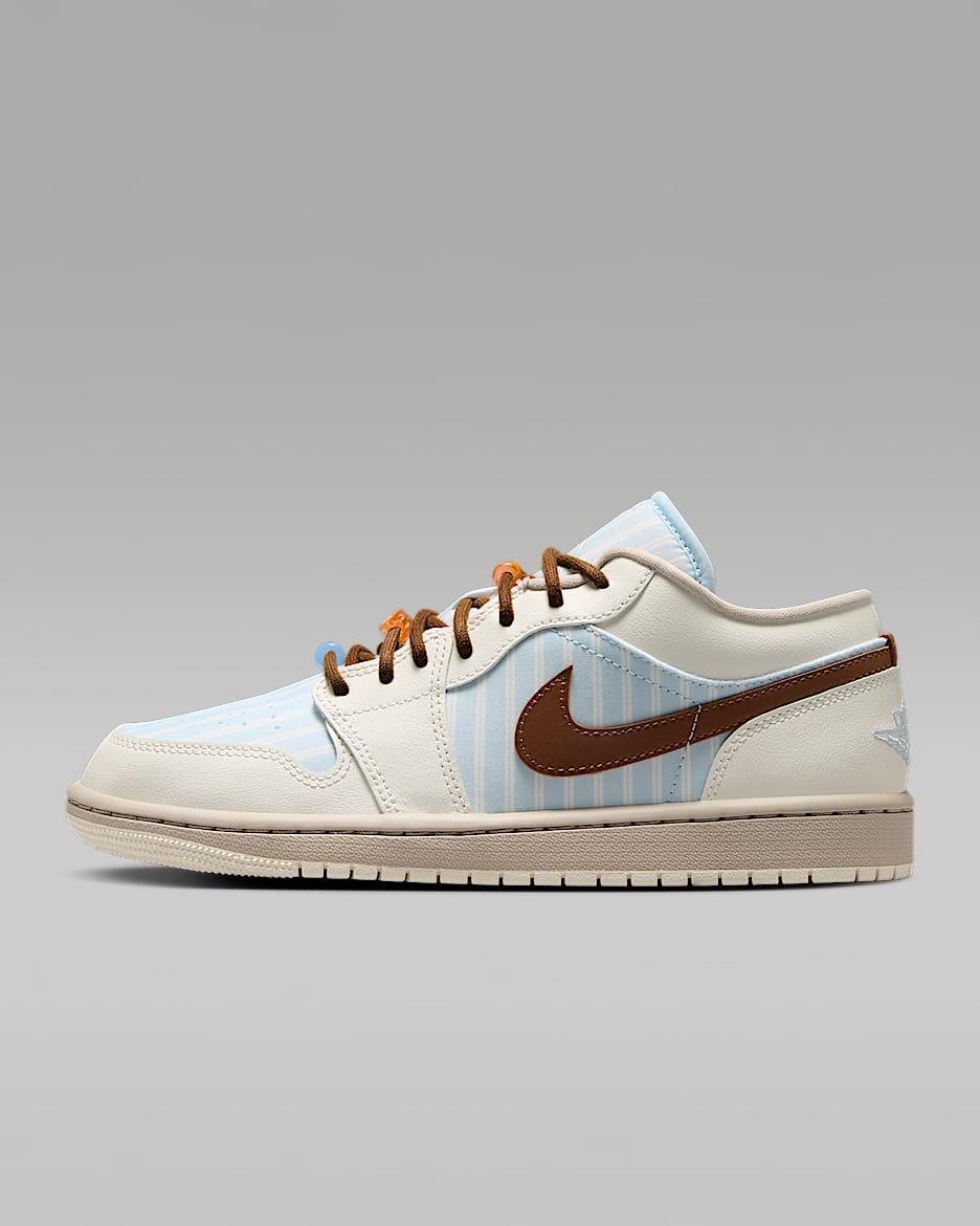 Air Jordan 1 Low 女子运动鞋 - 氢蓝/奶白 II/帆白/浅英国褐