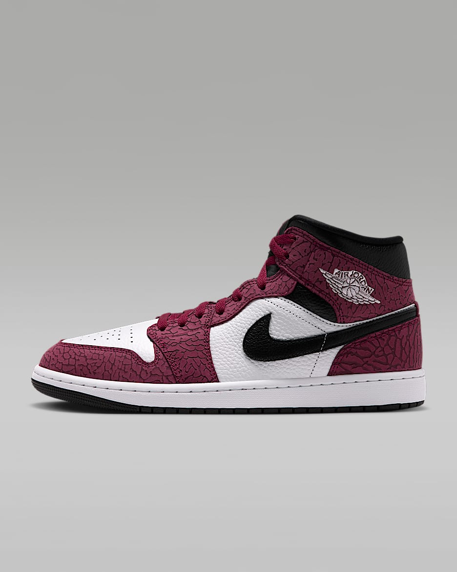 Air Jordan 1 Mid SE 男子运动鞋 - 队红/黑/暗队红/白色