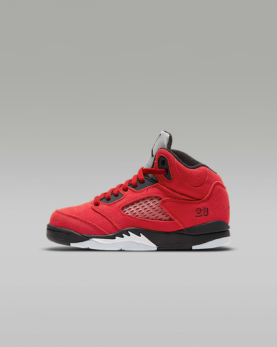 Jordan 5 Retro (PS) 复刻幼童运动童鞋 - 校园红/白色/黑