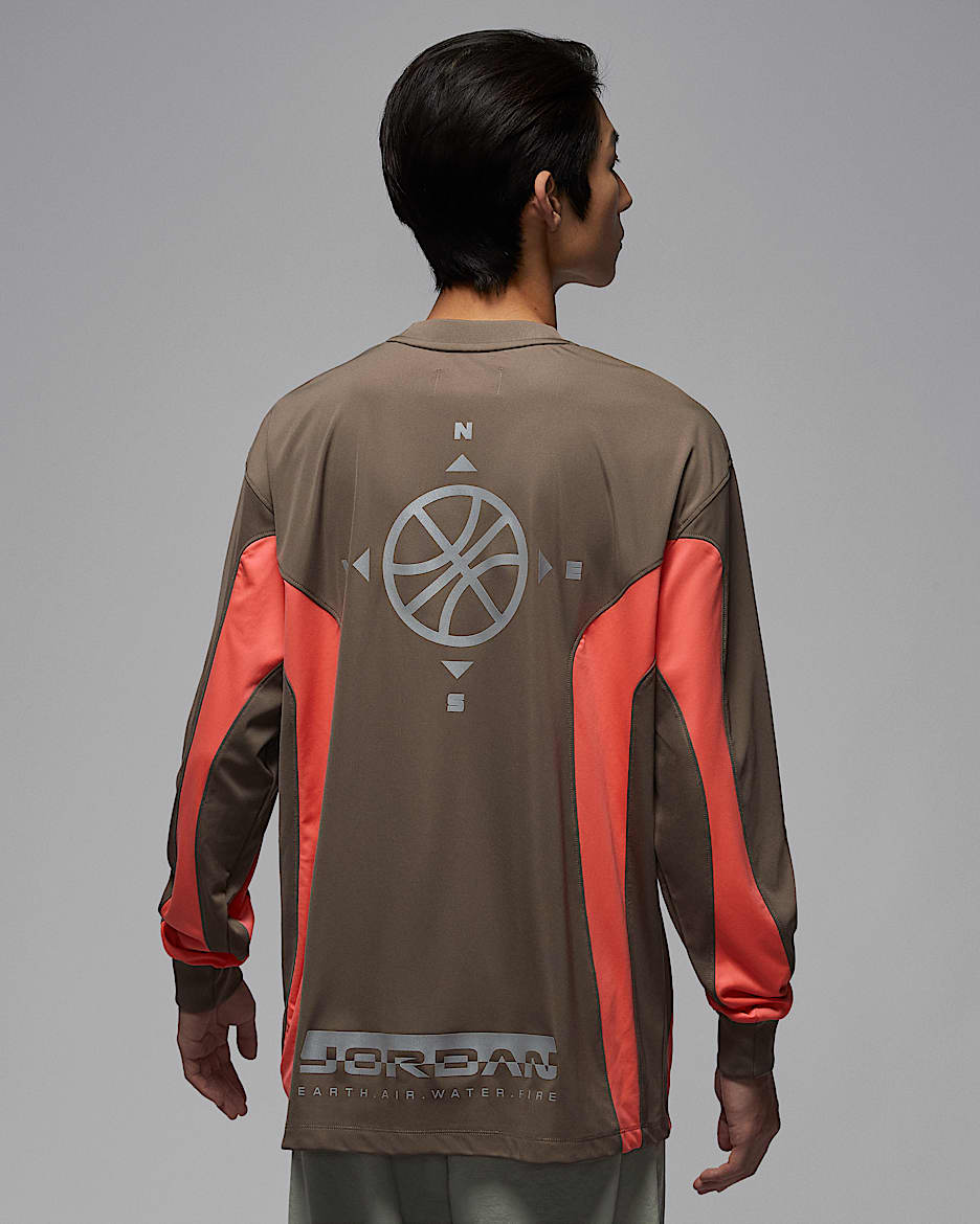 Jordan Brooklyn Hike Mike 男子印花球衣 - 橄榄灰/浅野芒果黄