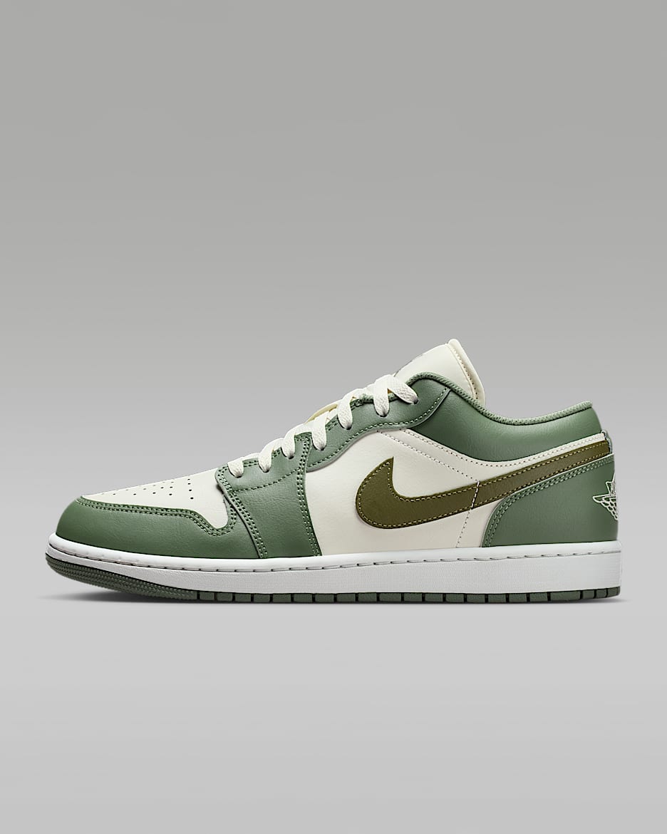Air Jordan 1 Low 男子运动鞋 - 复古苔绿/山峰白/中橄榄绿