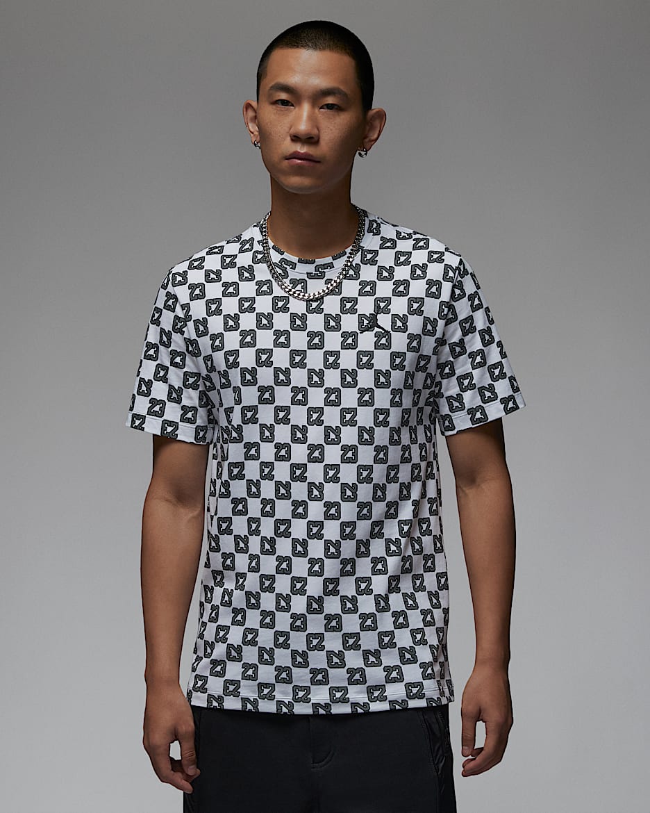 Jordan Flight Essentials 男子T恤 - 白色/烟灰