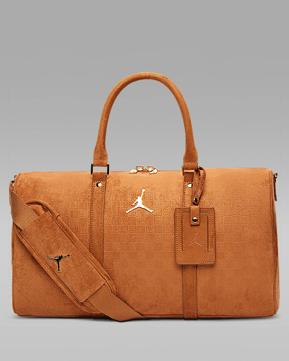 Jordan Monogram 合成翻毛皮行李包 - 白兰地白