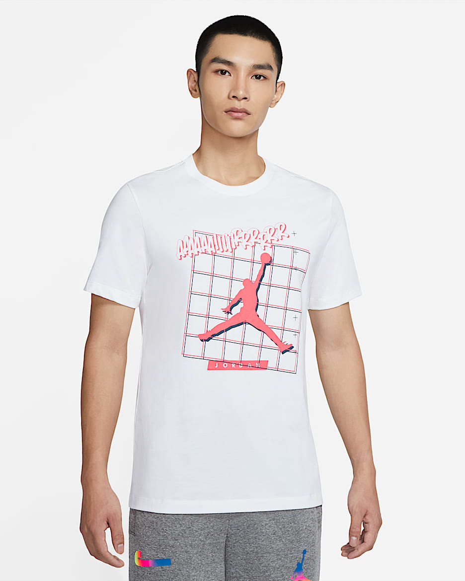 Jordan 男子短袖T恤 - 白色