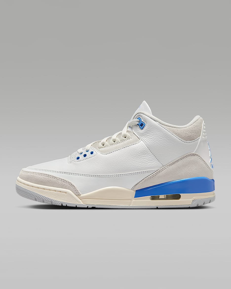 Air Jordan 3 Retro "Lucky Shorts" 复刻男子运动鞋复古缓震 - 山峰白/传奇蓝/尘光子色/氢蓝
