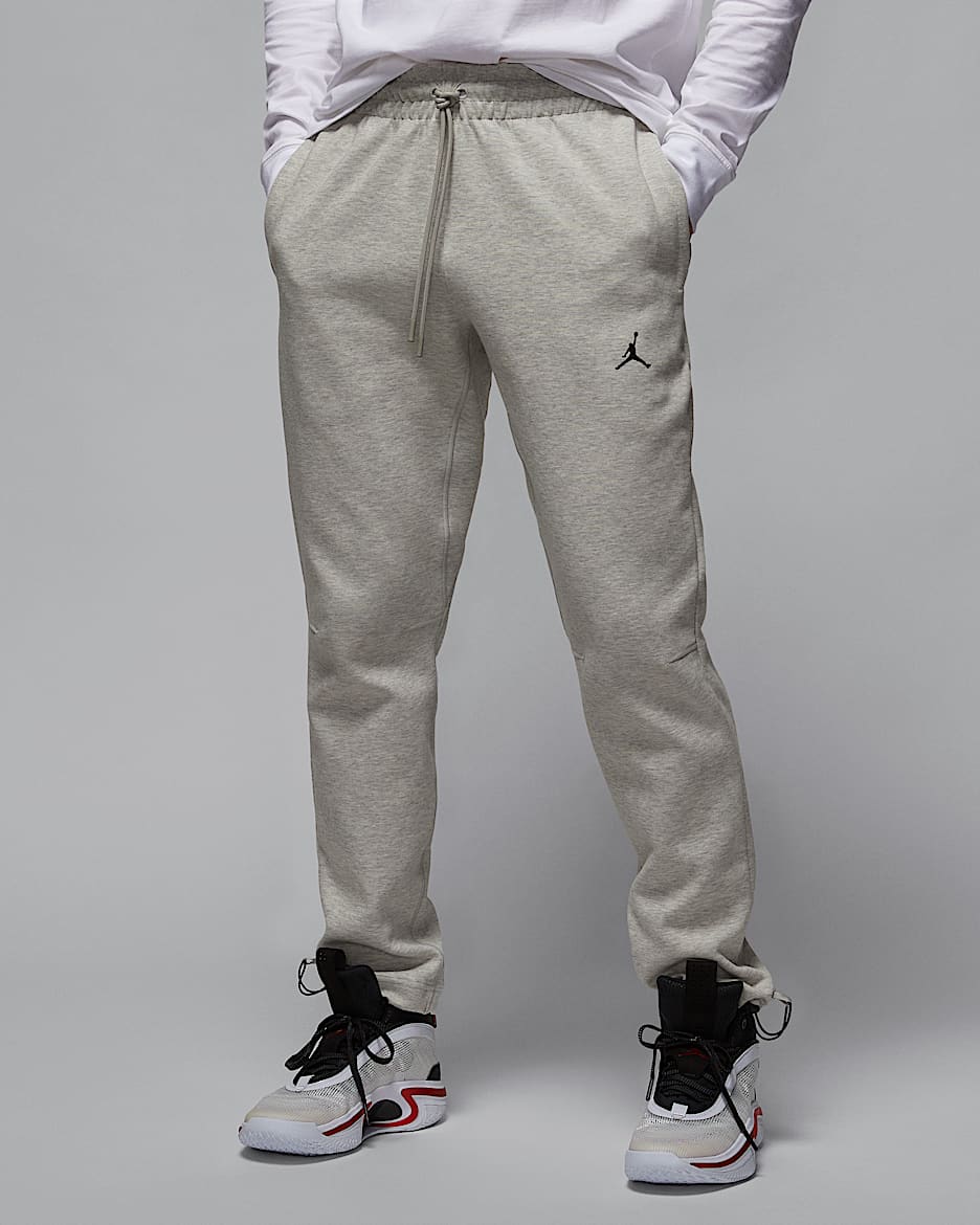Jordan Sport Hoop Fleece Dri-FIT 男子速干长裤篮球卫裤 - 麻灰/黑