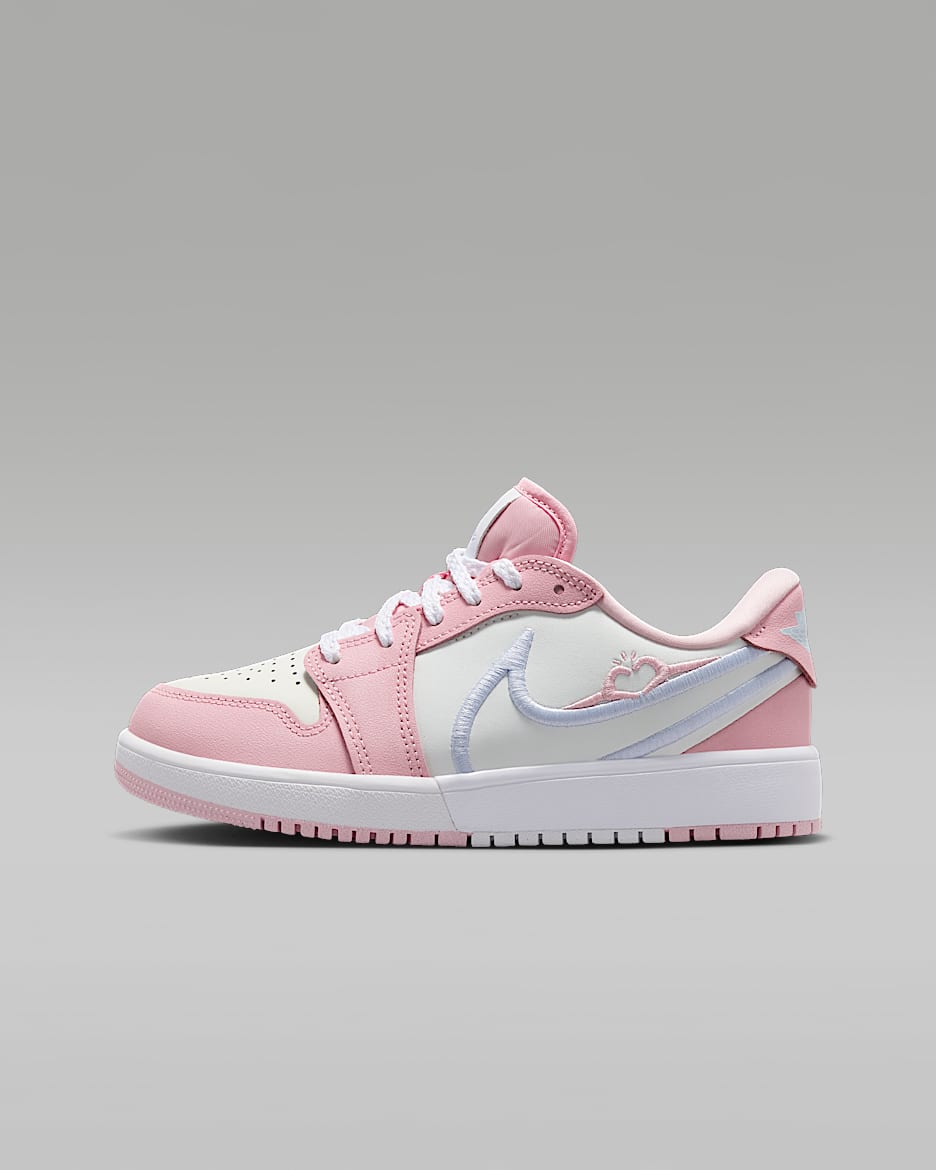 Jordan 1 Low RM 大童运动鞋 - 中柔粉/帆白/白色/半蓝