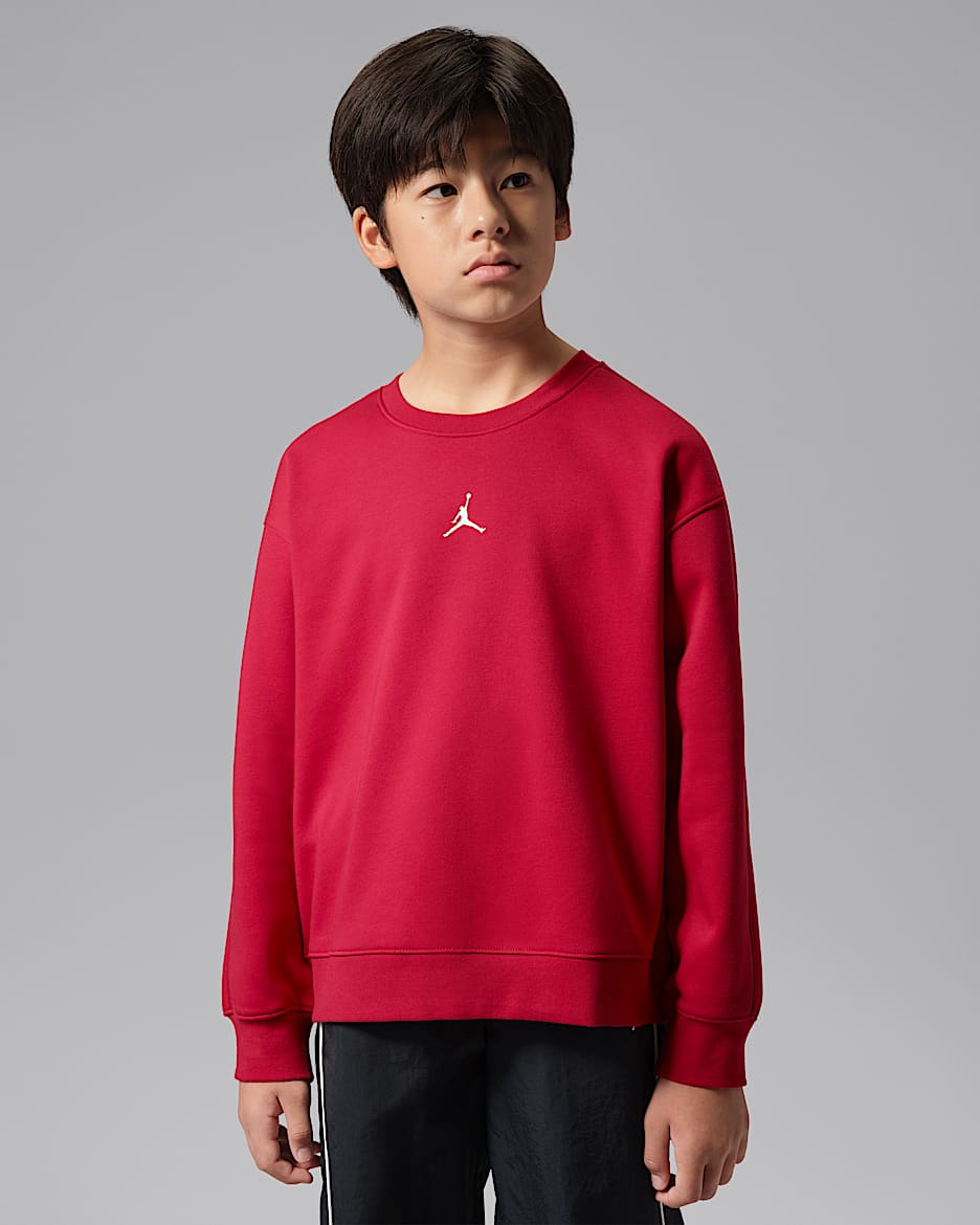 Jordan Jumpman 大童加绒圆领上衣 - 健身红