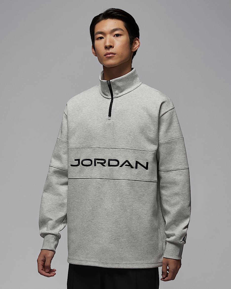 Jordan Dri-FIT 男子速干高尔夫上衣 - 麻灰/黑