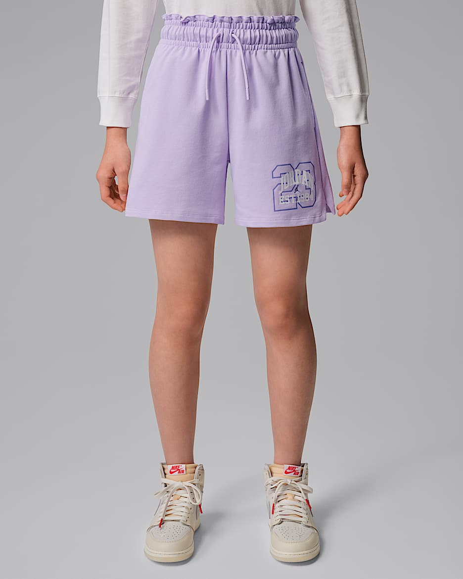 Jordan 大童纸袋腰短裤 - 薄雾紫