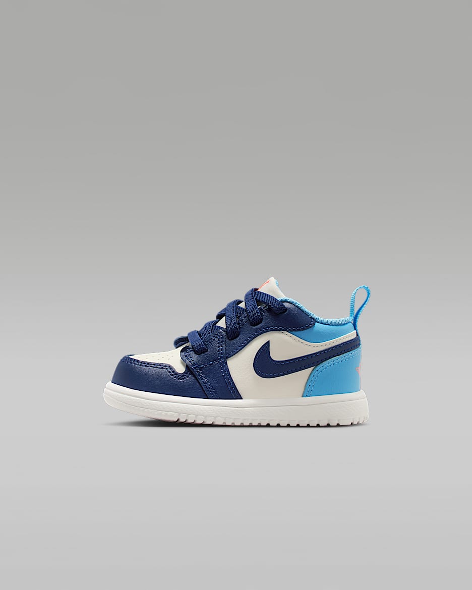 Jordan 1 Low Alt 婴童运动鞋 - 帆白/冷蓝/火山岩红/空间蓝