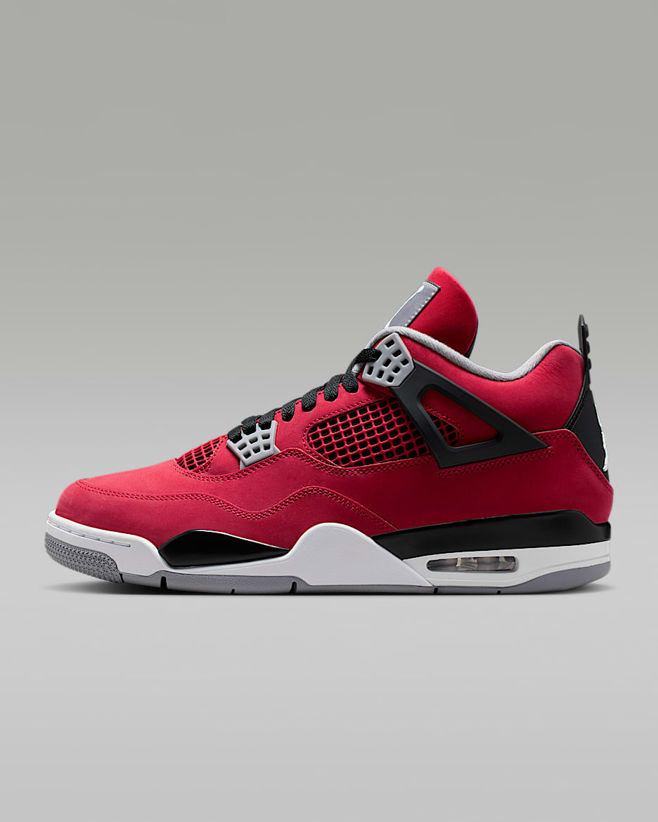 Air Jordan 4 Retro 复刻男子运动鞋 - 火焰红/黑/水泥灰/白色
