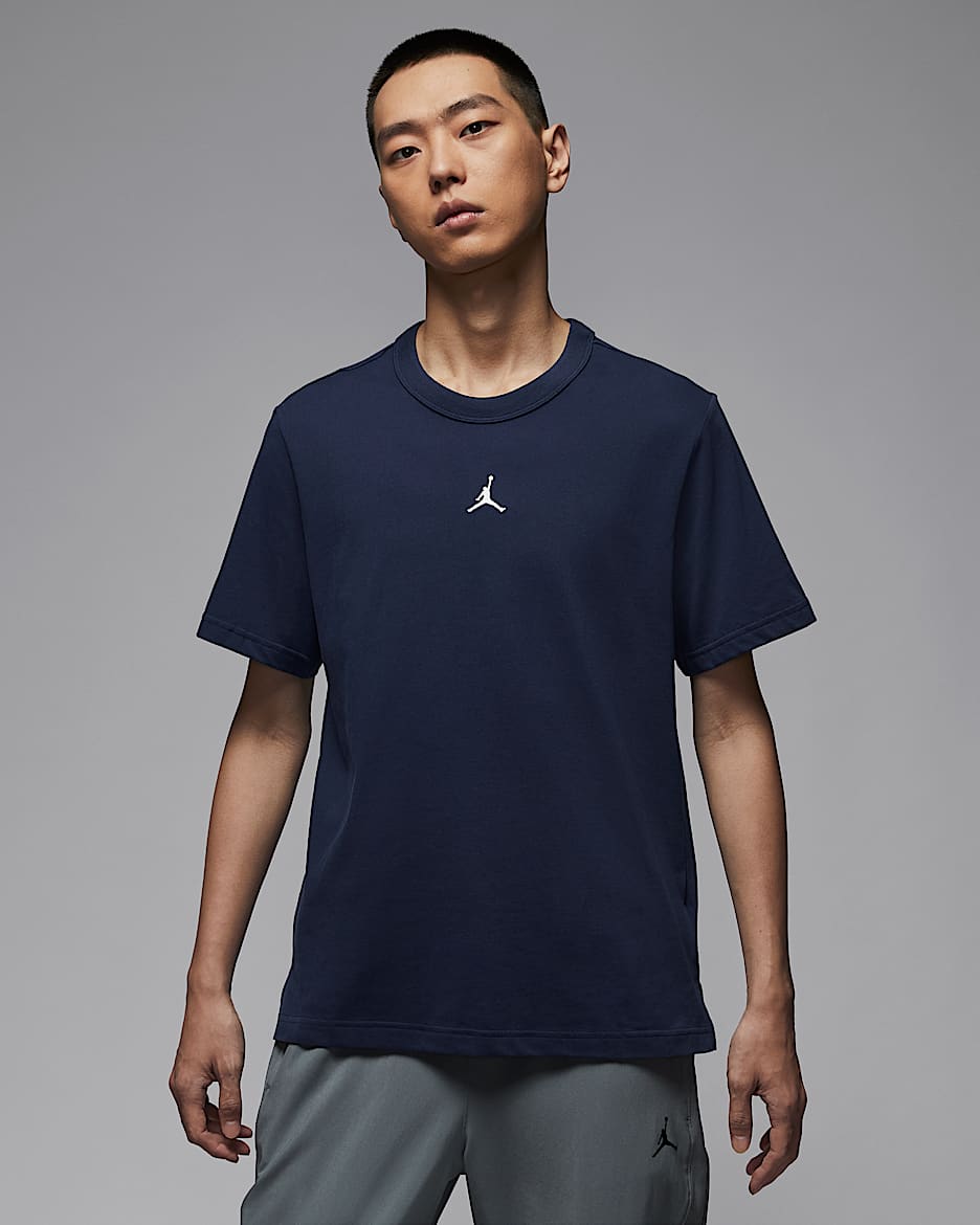 Jordan Dri-FIT Sport 男子透气速干短袖运动上衣 - 深藏青/白色