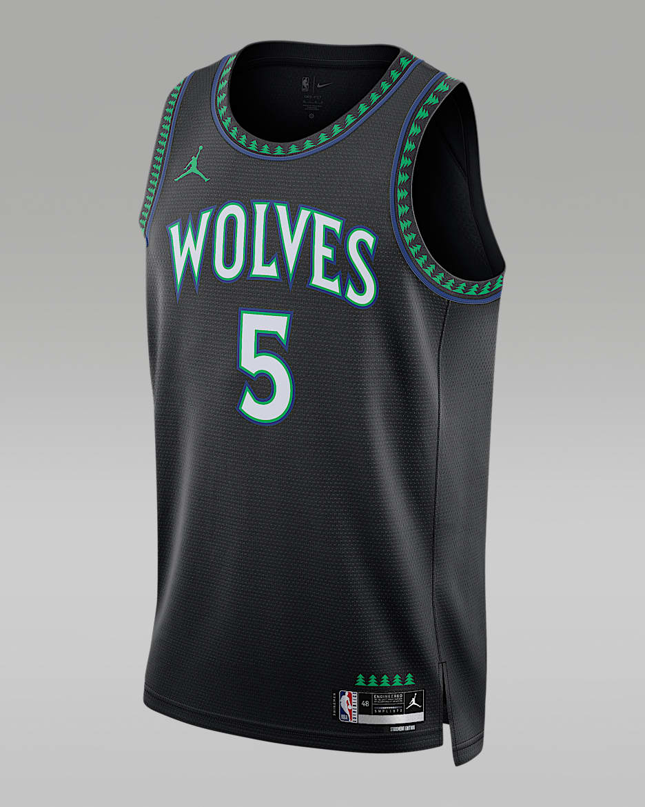 明尼苏达森林狼队安东尼·爱德华兹 (Anthony Edwards) Statement Edition Jordan Dri-FIT NBA Swingman 男子速干球衣 - 黑
