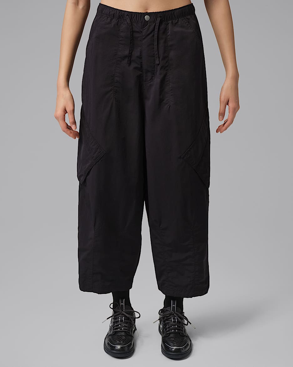 Jordan Flight Chicago 女子拒水降落伞九分裤 - 黑/黑