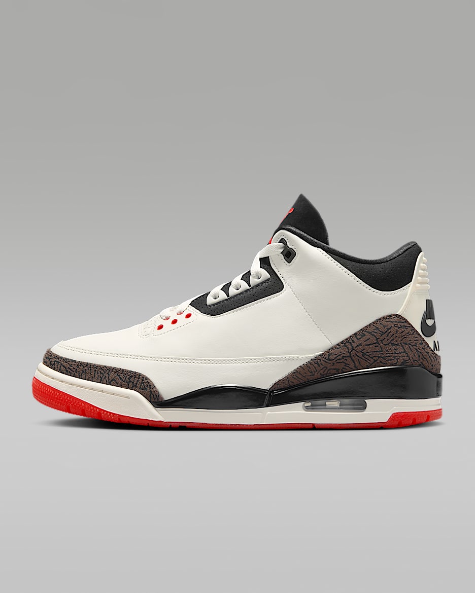 Air Jordan 3 "World's Best" 男子运动鞋 - 帆白/大学红/淡象牙白/黑