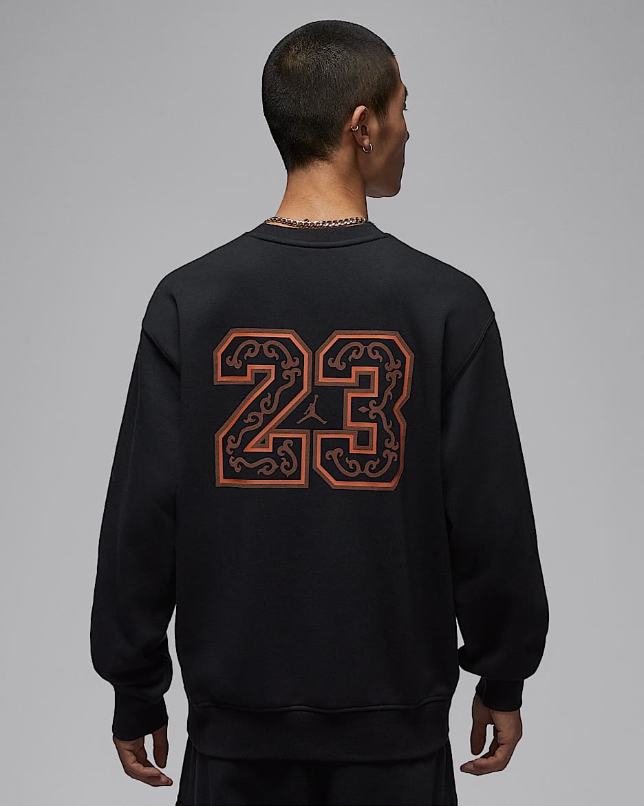 Jordan Flight Fleece 新年系列男子针织圆领运动衫 - 黑