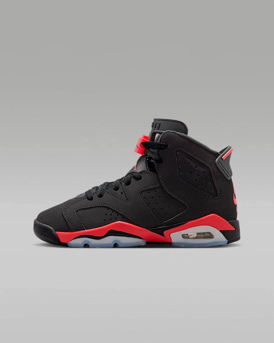 Air Jordan 6 Retro "Infrared Salesman" G.E.M.邓紫棋同款复刻大童运动鞋 - 黑/浅深红