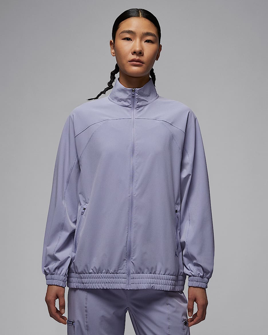 Jordan Dri-FIT Sport 女子速干梭织篮球夹克 - 薄雾灰蓝/石板紫