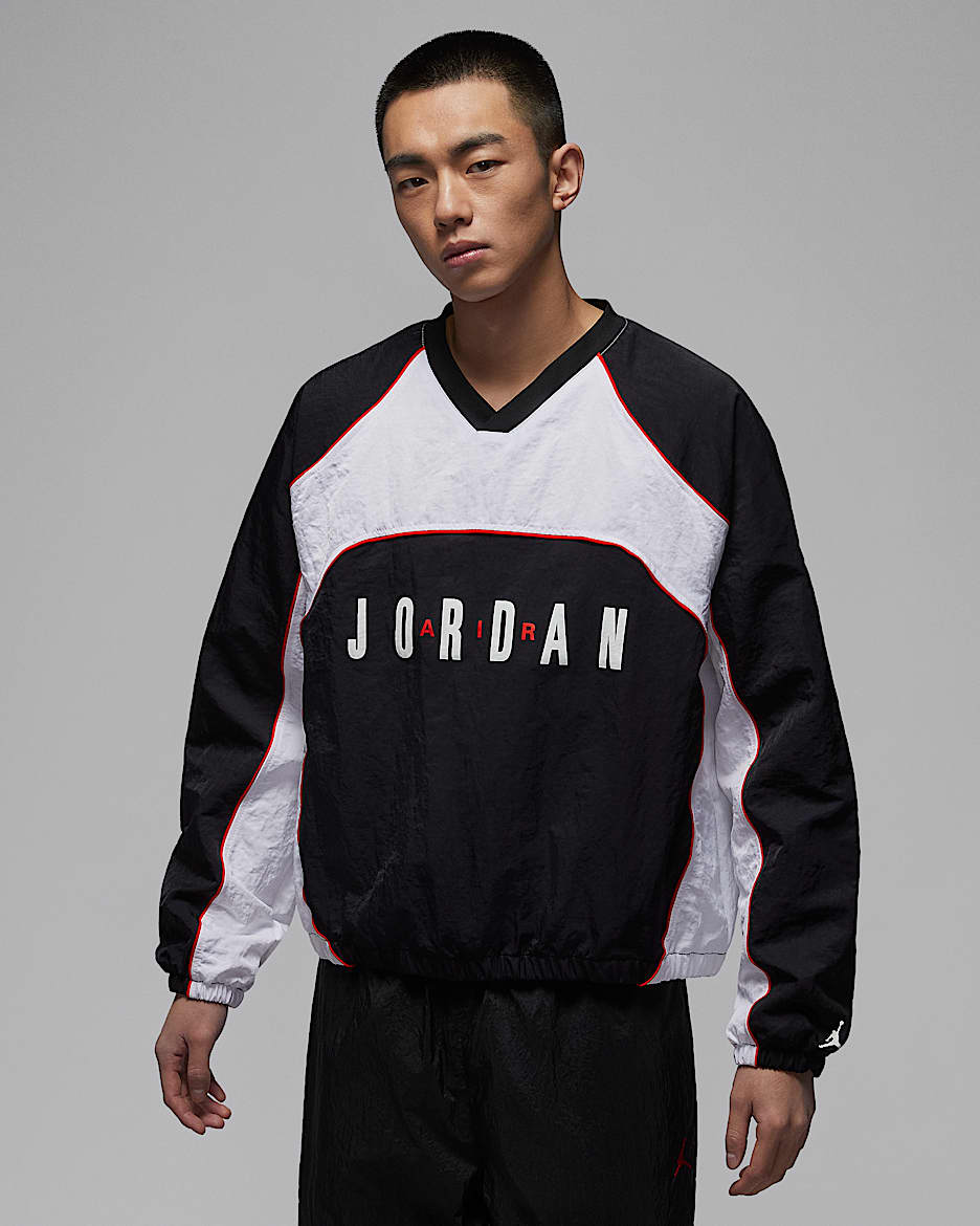 Jordan Flight 男子拒水长袖热身上衣 - 黑/白色/椒红/白色