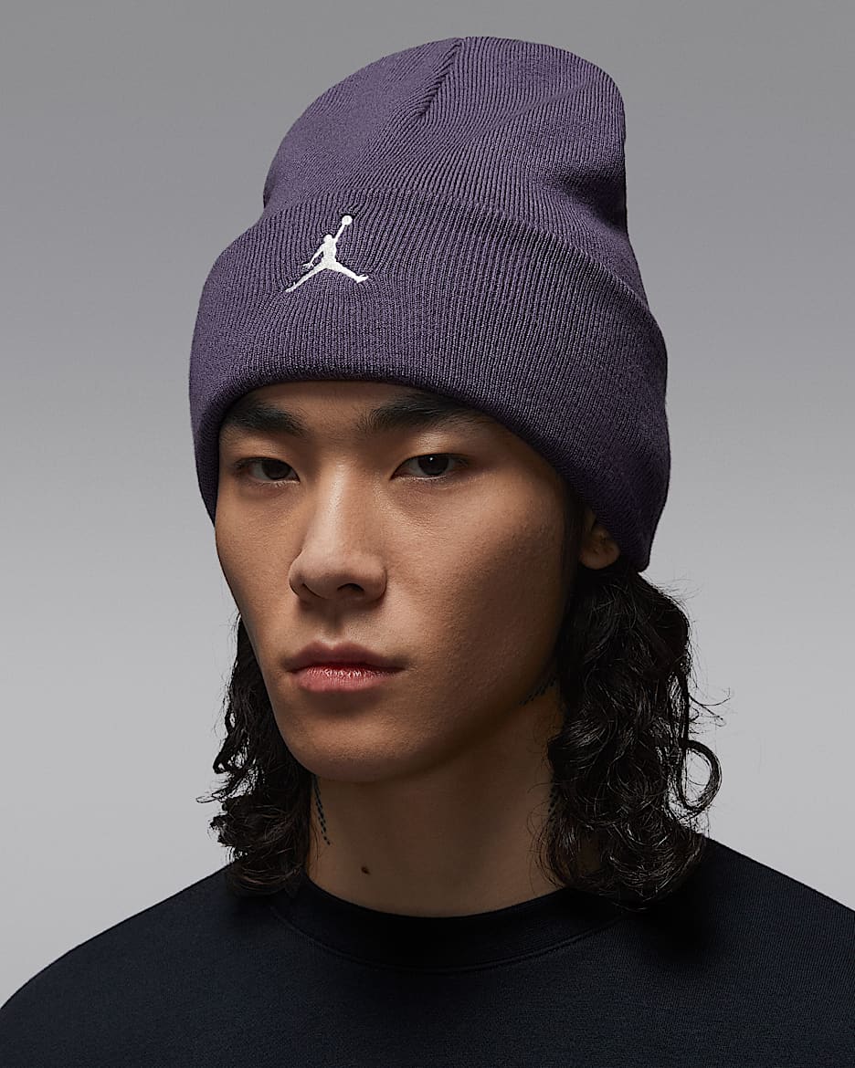 Jordan Peak 缎面衬里针织帽 - 乌紫/帆白