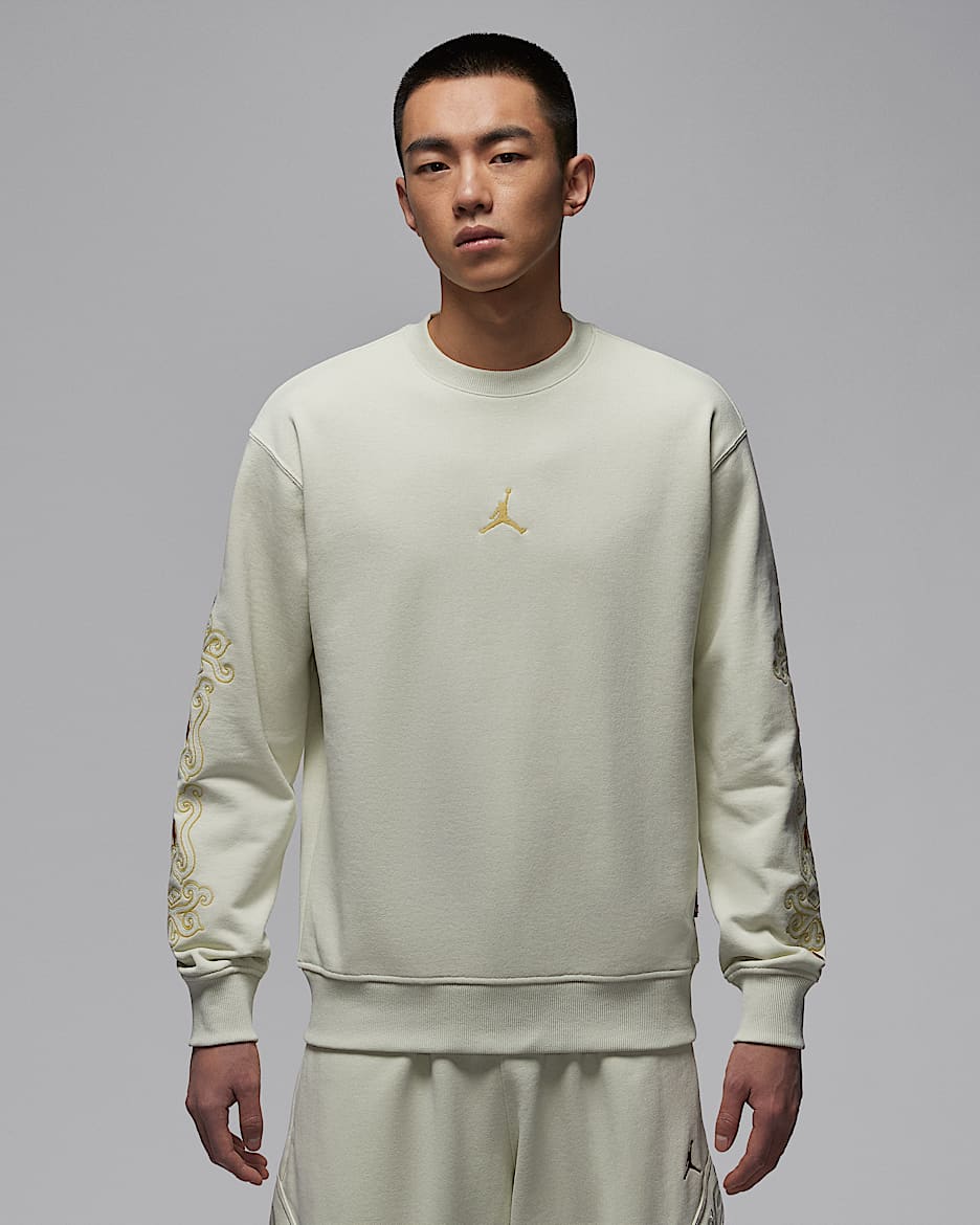Jordan Flight Fleece 新年系列男子薄绒圆领运动衫 - 海玻璃色