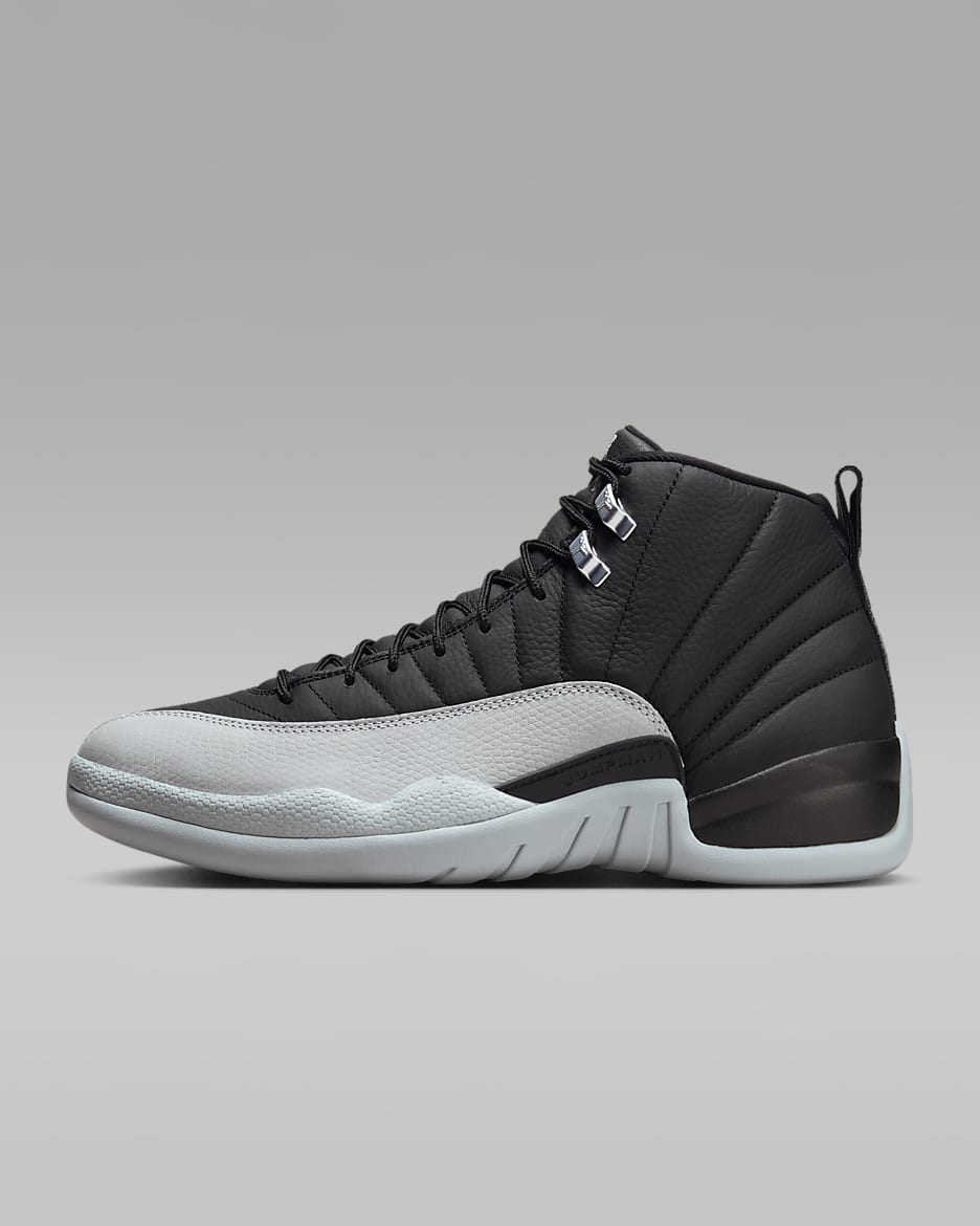 Air Jordan 12 Retro "Black and Wolf Grey" 复刻男子运动鞋 - 黑/白色/狼灰