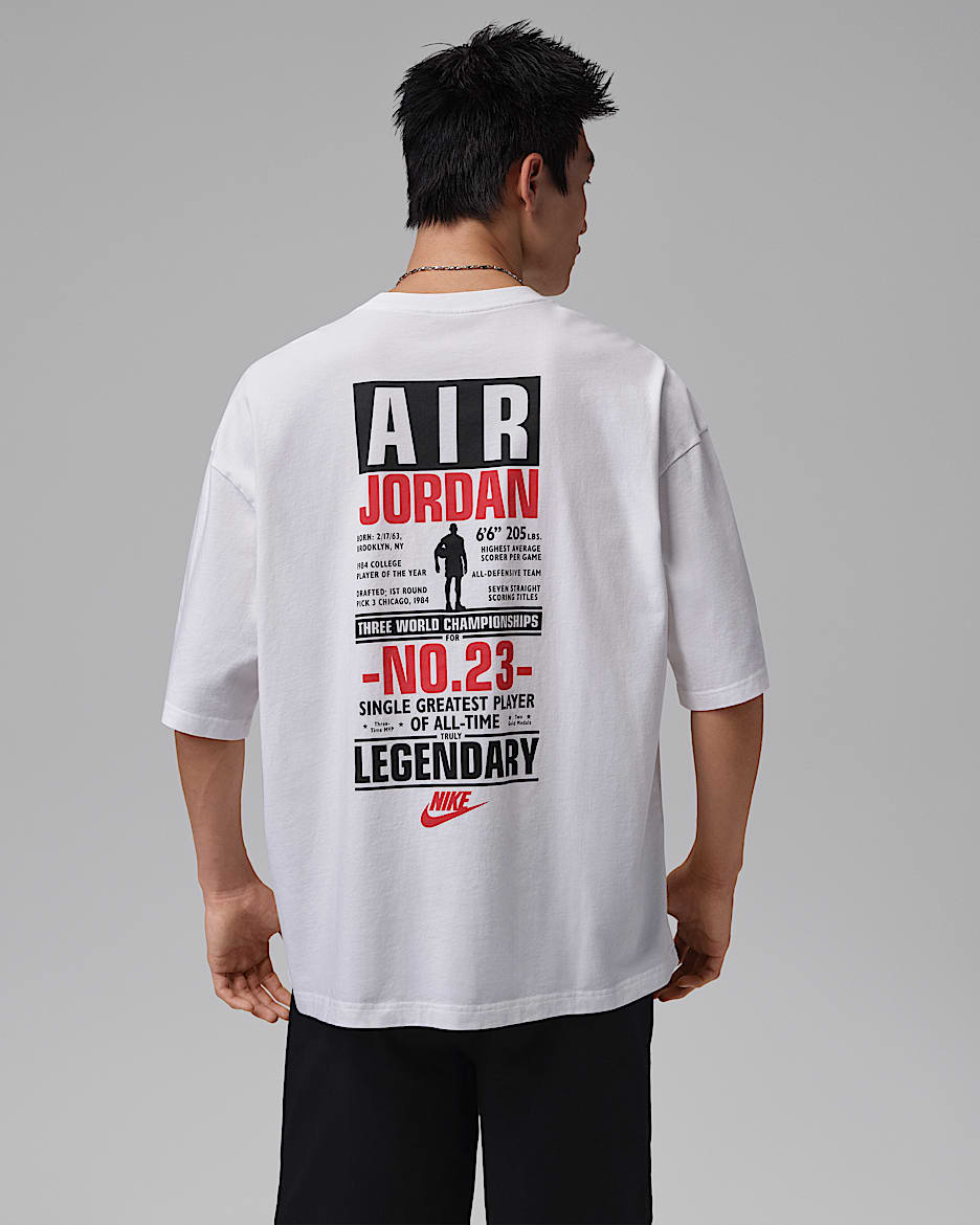 Jordan Flight 男子T恤 - 白色/大学红