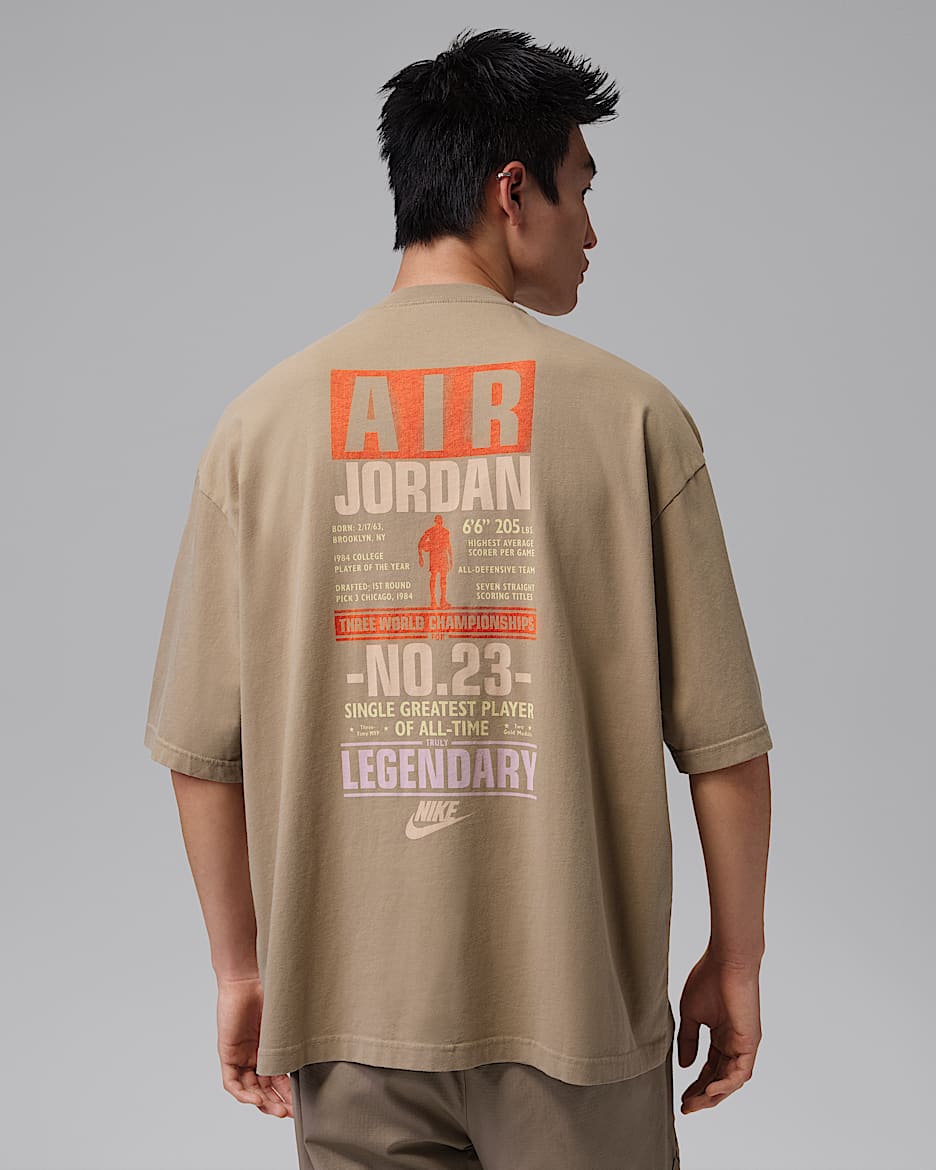 Jordan Flight 男子T恤 - 卡其/胭脂红