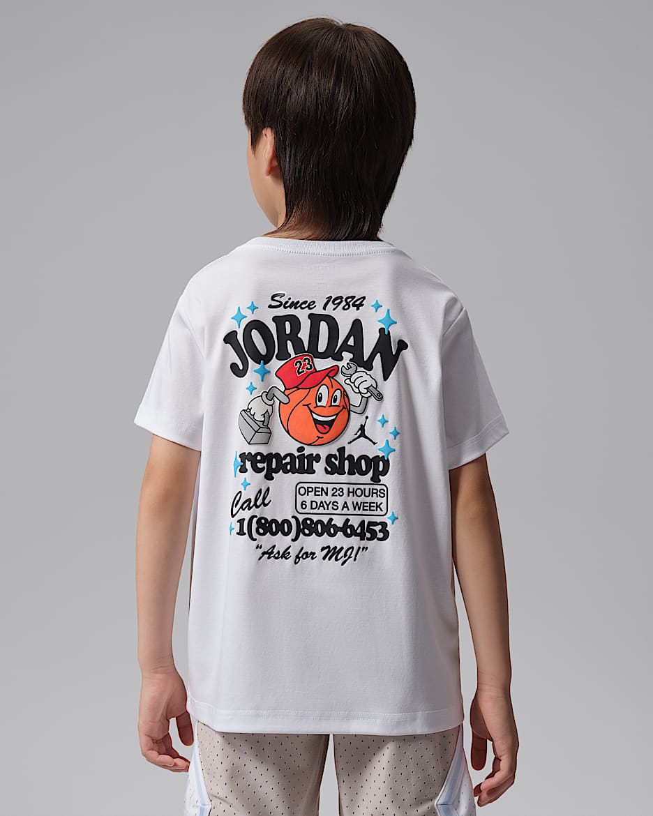 Jordan MJ's Repair Shop 幼童短袖T恤 - 白色