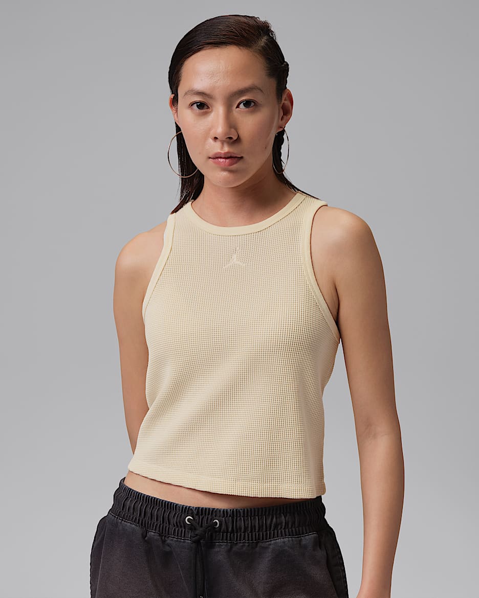 Jordan Flight 女子华夫格背心 - 淡象牙白/淡象牙白