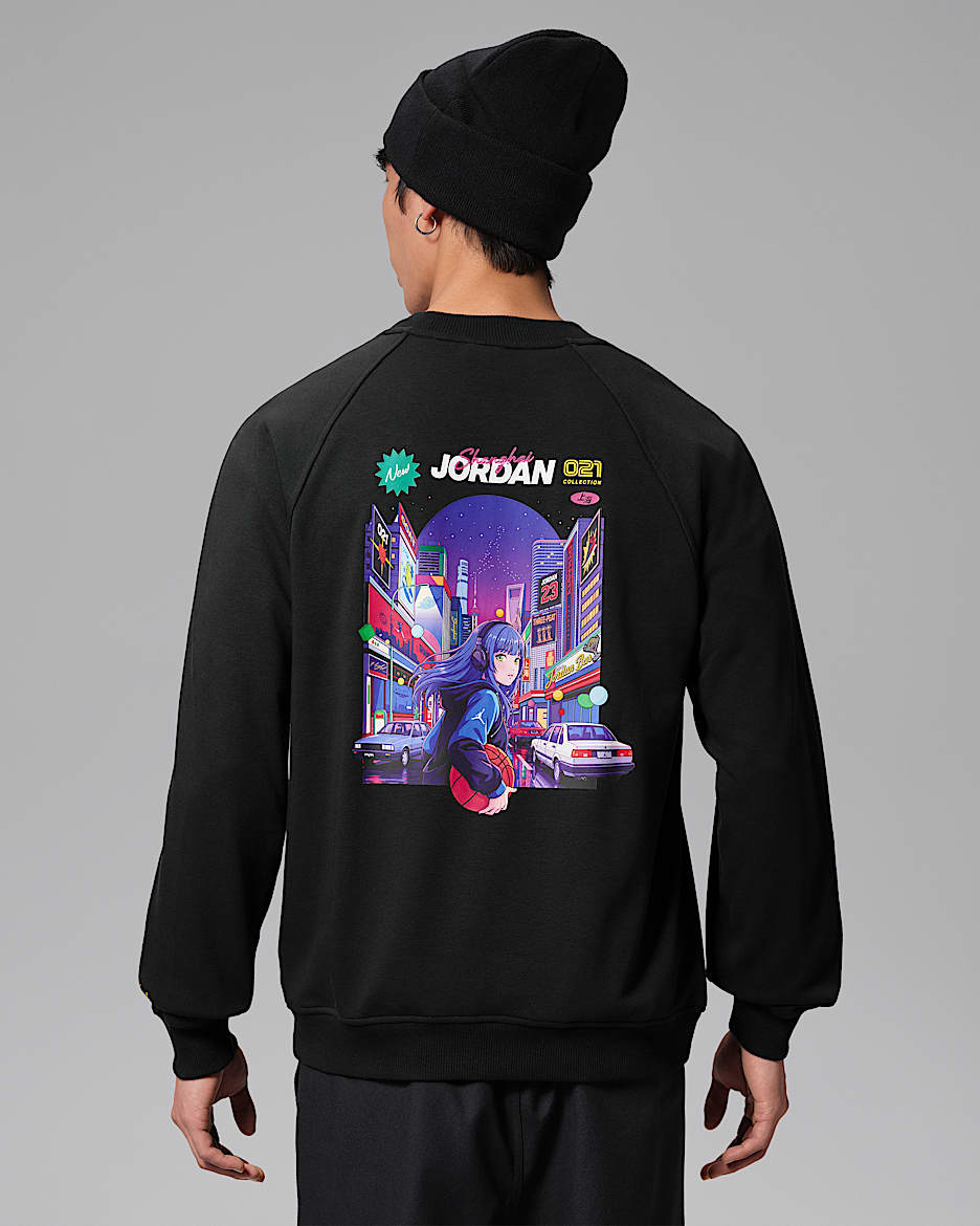 Jordan Brooklyn 男子圆领运动衫 - 黑