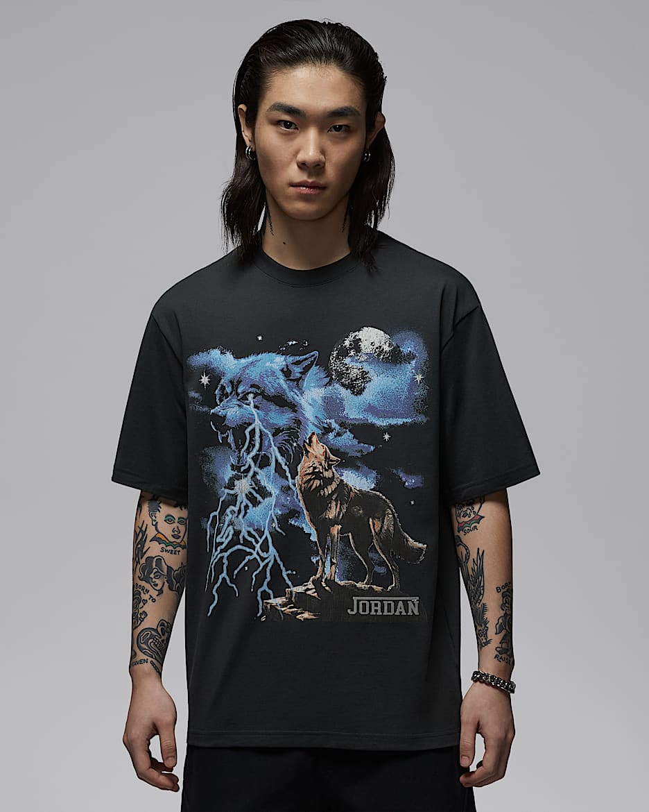 Jordan 男子印花T恤 - 灰黑
