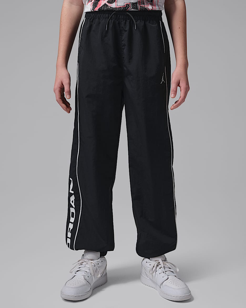 Jordan We Outside 大童梭织长裤 - 黑/白色/白色