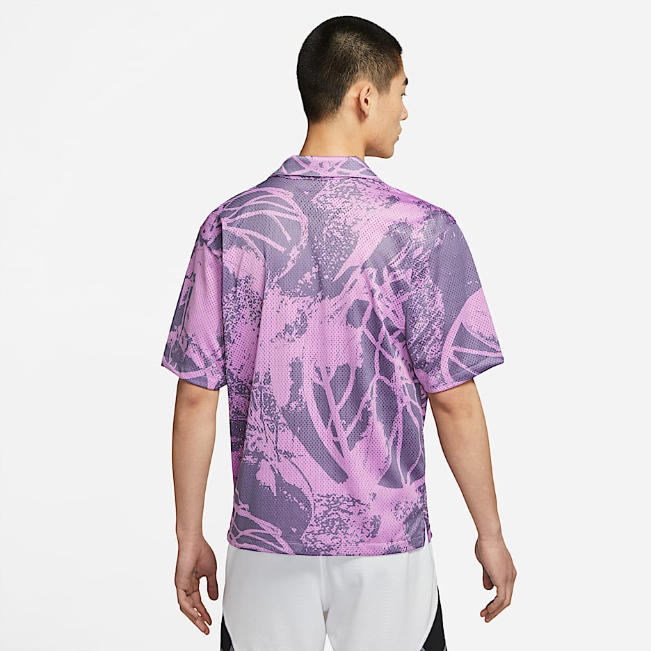 Jordan Flight 男子印花短袖纽扣上衣 - 冲击紫