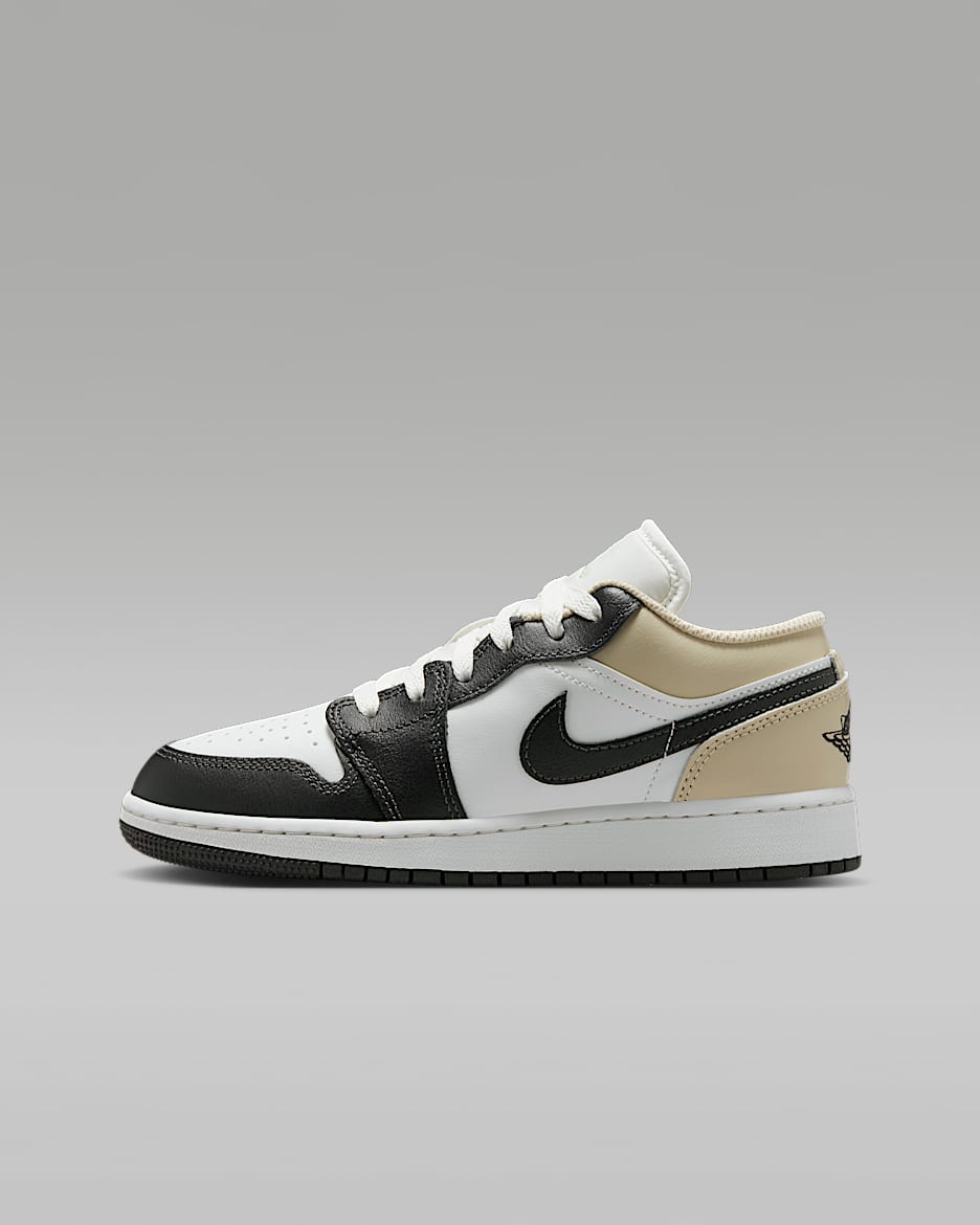 Air Jordan 1 Low 大童运动鞋 - 山峰白/藤黄/灰黑