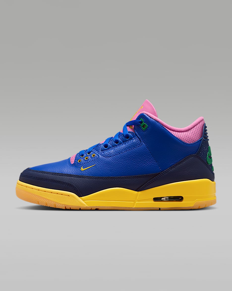 Air Jordan 3 Retro OG "Brasil" 复刻男子运动鞋 - 赛车蓝/空间蓝/校园粟黄/幸运绿